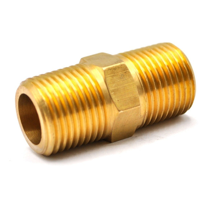 Brass Hexagonal Nipple 3/8 X 3/8 Npt 5 Pcs