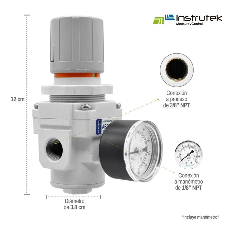 Pressure/air regulator, 145 Psi 3/8 connection with pressure gauge
