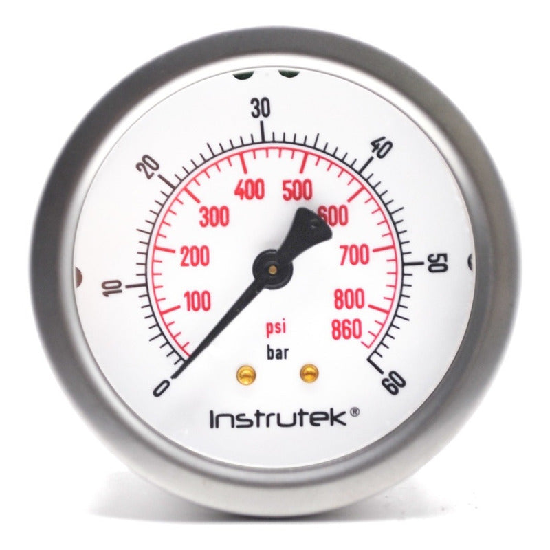 Premium Stainless Steel Glycerin Pressure Gauge 2.5pLG 60 Bar Bspp