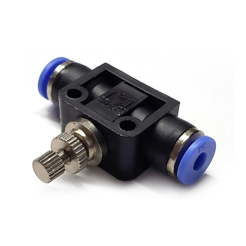 Conector / Regulador De Caudal Neumático Unión Recta 1/8