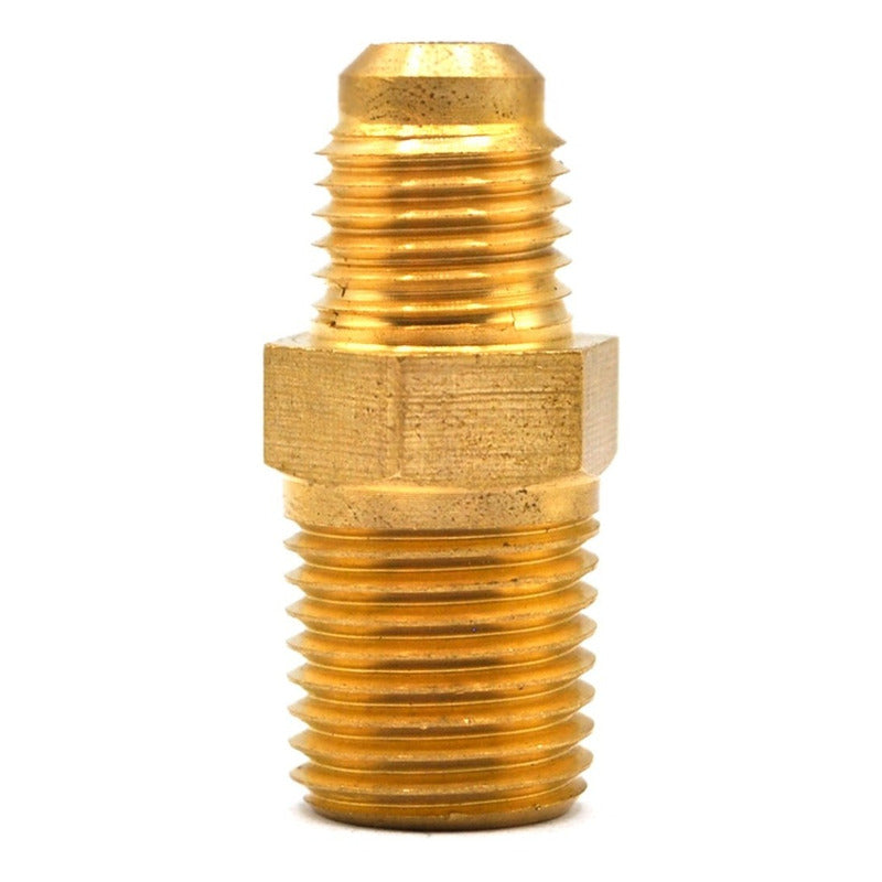 Conector Recto Macho En Latón Dorado 1/4  X 1/4   10 Pz