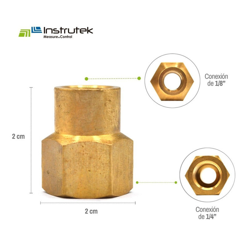 Cople Reductor Latón De A 1/4  Npt A 1/8  Npt 10 Pz