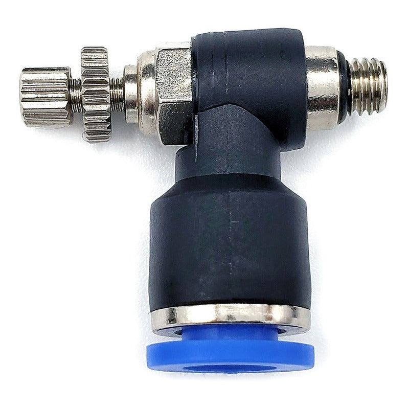 Conector / Regulador De Caudal Neumático Codo Rosca M5 X 6mm