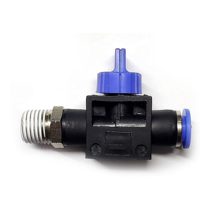 Conector / Válvula De Mano Recta (on-off) 1/4 Npt X 8mm