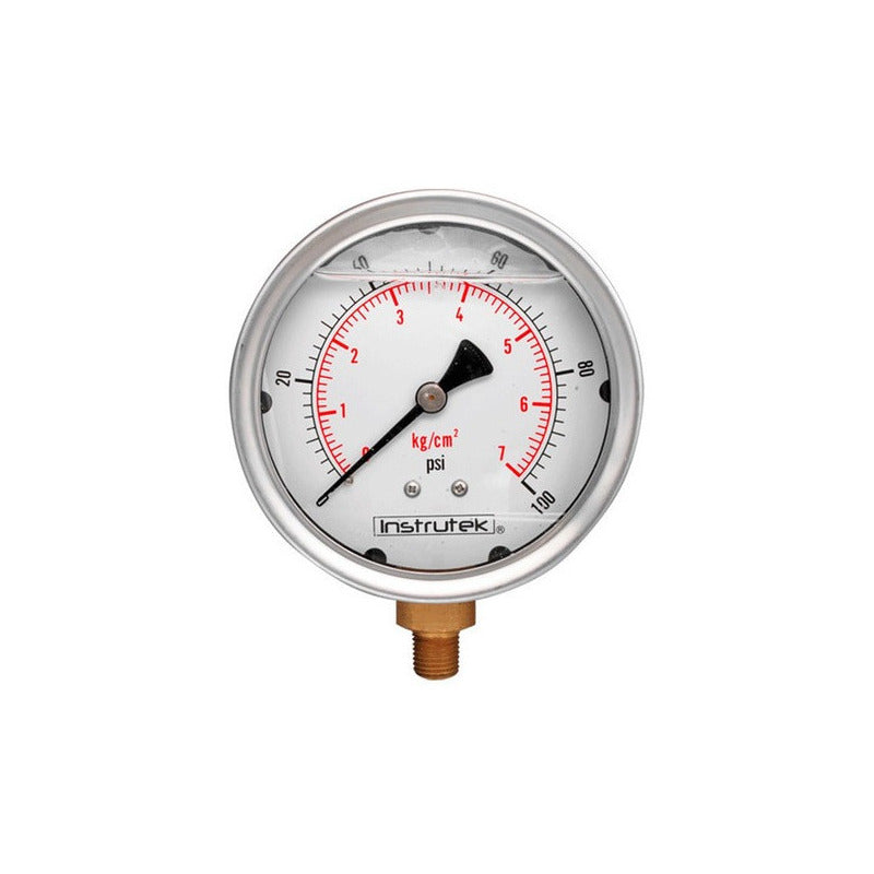 Stainless steel pressure gauge Glycerine 4 PLG, 100 Psi (air, water)