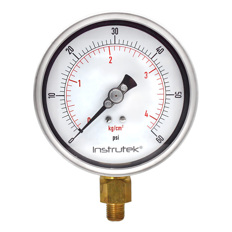 Manómetro Premium Inox Glicerina Carátula 4 PLG , 60 Psi