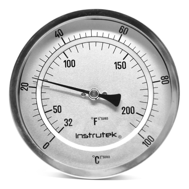 Termómetro Horno 5 PLG 0 A 100°c Vástago 4, Rosca 1/2 Npt