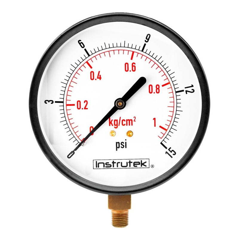 Pressure Gauge For Air Compressor Dial 4 PLG, 15 Psi (Air, Gas)