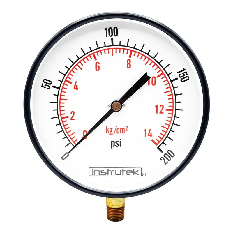 Manómetro 8 PLG Para Caldera, 200 Psi / Lectura A Distancia