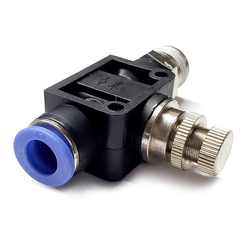 Straight Pneumatic Flow Regulator/Connector 3/8 Npt X 3/8
