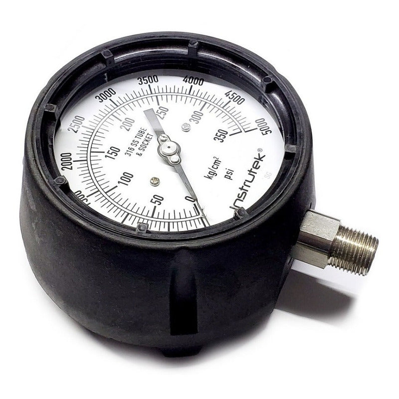 Pressure Gauge Phenolic Stainless Steel Glycerin Case 4.5 IN. 5000 Psi