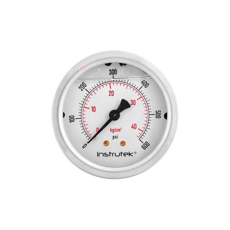 Premium Stainless Steel Pressure Gauge with Glycerin Flange 2.5 Inch, 600 Psi
