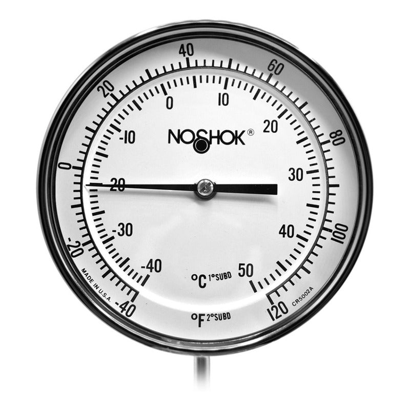Termómetro Horno 5 PLG 40 A 120°f Vástago 9, Rosca 1/2 Npt