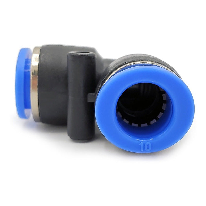 10 Pz Racor Unión Neumático En Codo 10mm