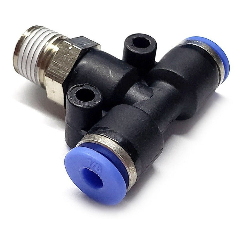 5pcs Pneumatic Quick Tee Fitting 1/8 Npt Male X 1/8 Mang.