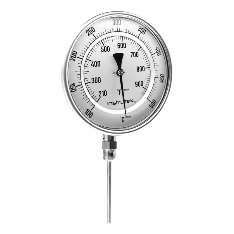 Termómetro Horno 6 PLG 100 A 500°c Vástago 4 Rosca 1/2  Npt
