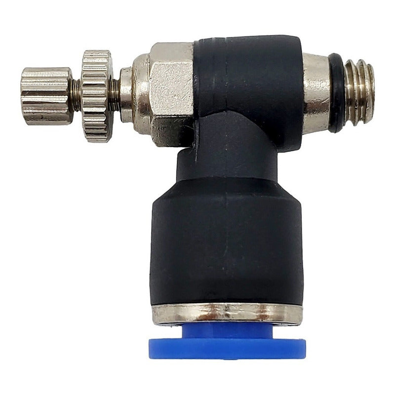 Conector / Regulador De Caudal Neumático Codo Rosca M6 X 6mm