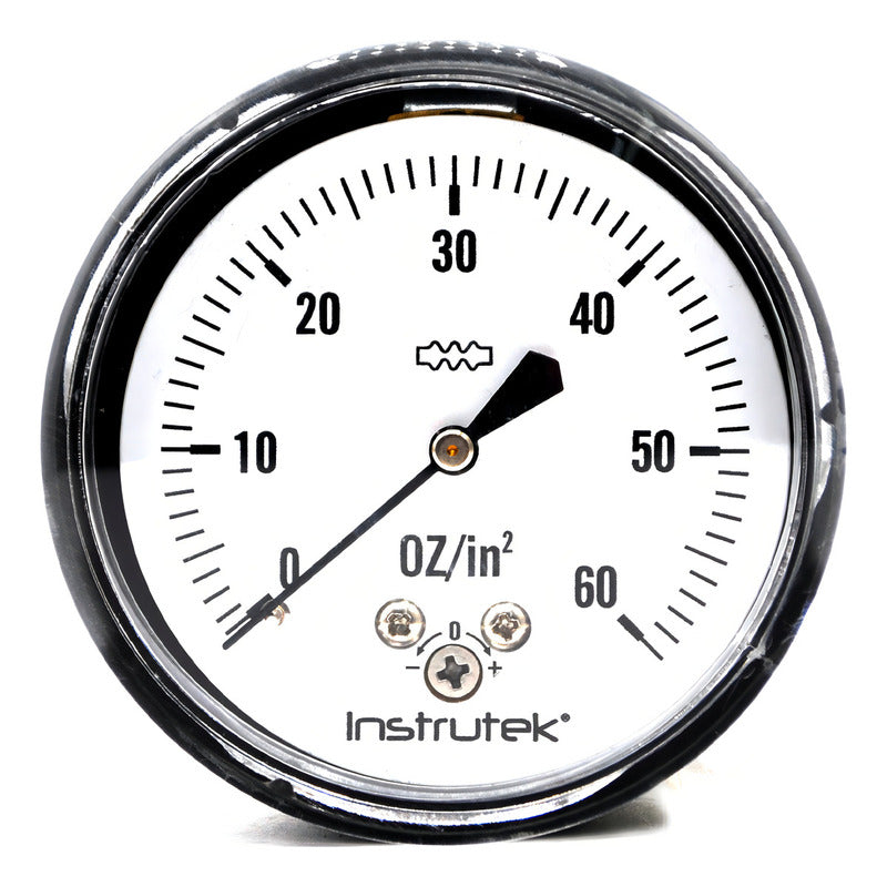 60 oz in2 pressure gauge with rear, for gas and low pressure 