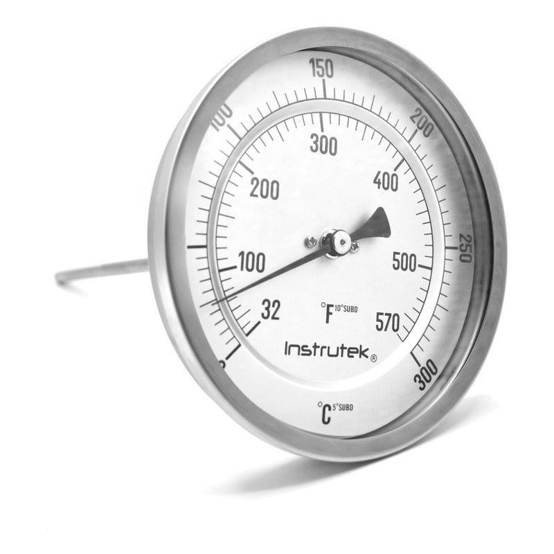 Termómetro Horno 5 PLG 0 A 300°c Vástago 4, Rosca 1/2 Npt