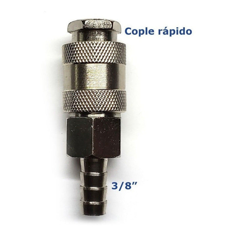 Cople Rápido Con Espiga De 3/8  De Latón Con Níquel