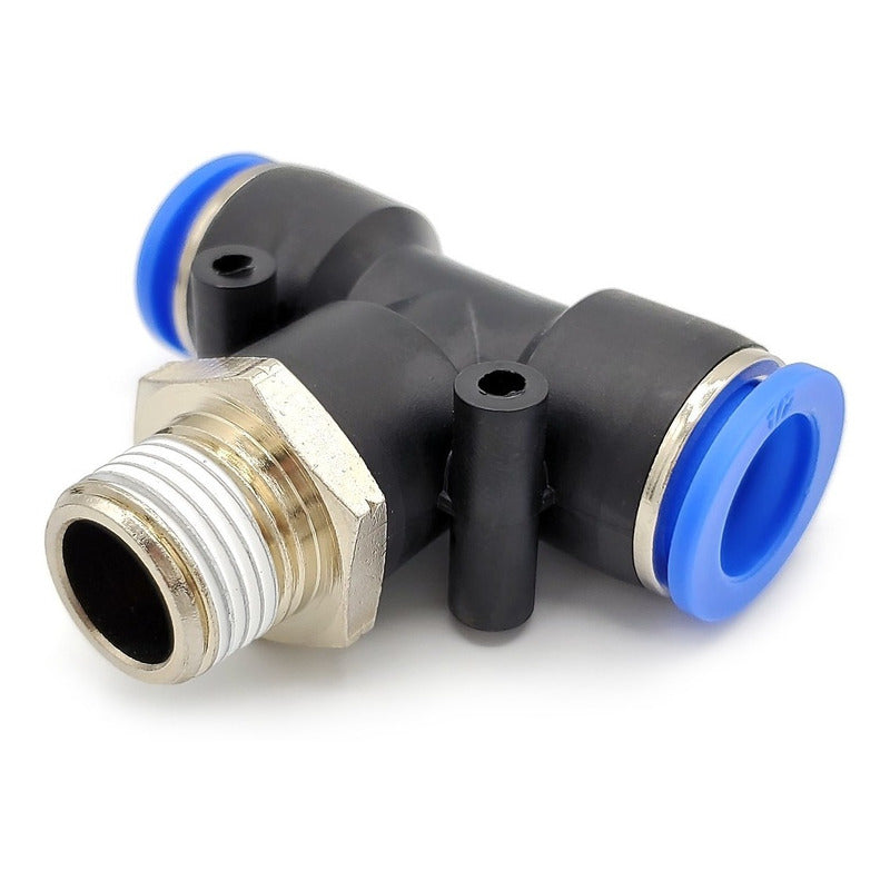 5pz Racor Neumático En Tee 3/8 Npt X 1/2