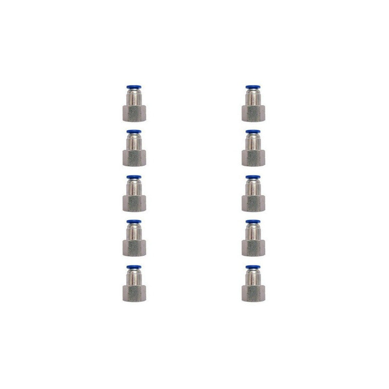 10 Pcs Straight Pneumatic Fitting/Threaded Fitting Female 1/4 X 6mm