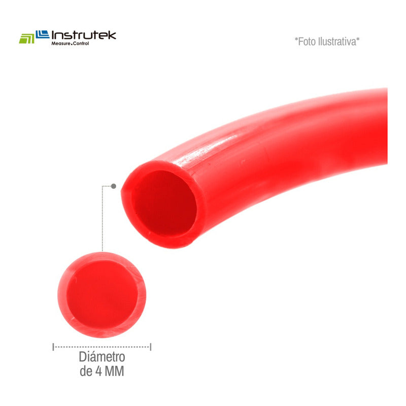 Manguera/tubing Para Aire 4mm, Rojo, 25mts