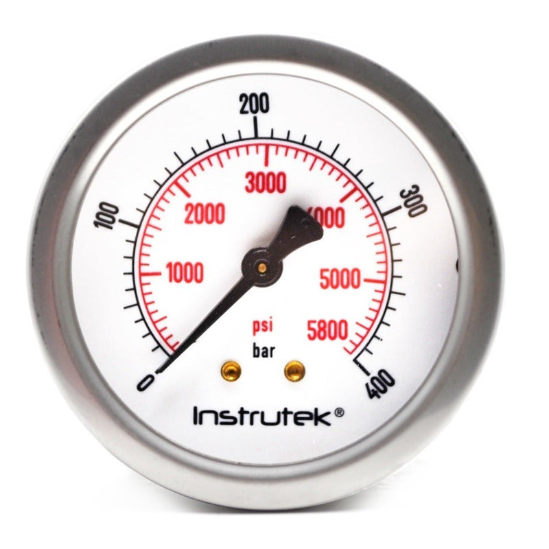 Premium Stainless Steel Glycerin Pressure Gauge 2.5 PLG, 400 Bar, 1/4 Npt