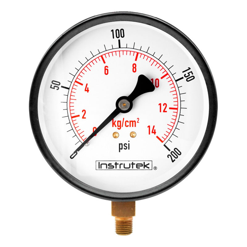 Manómetro Para Compresor Carátula 4 PLG, 200 Psi (aire, Gas)