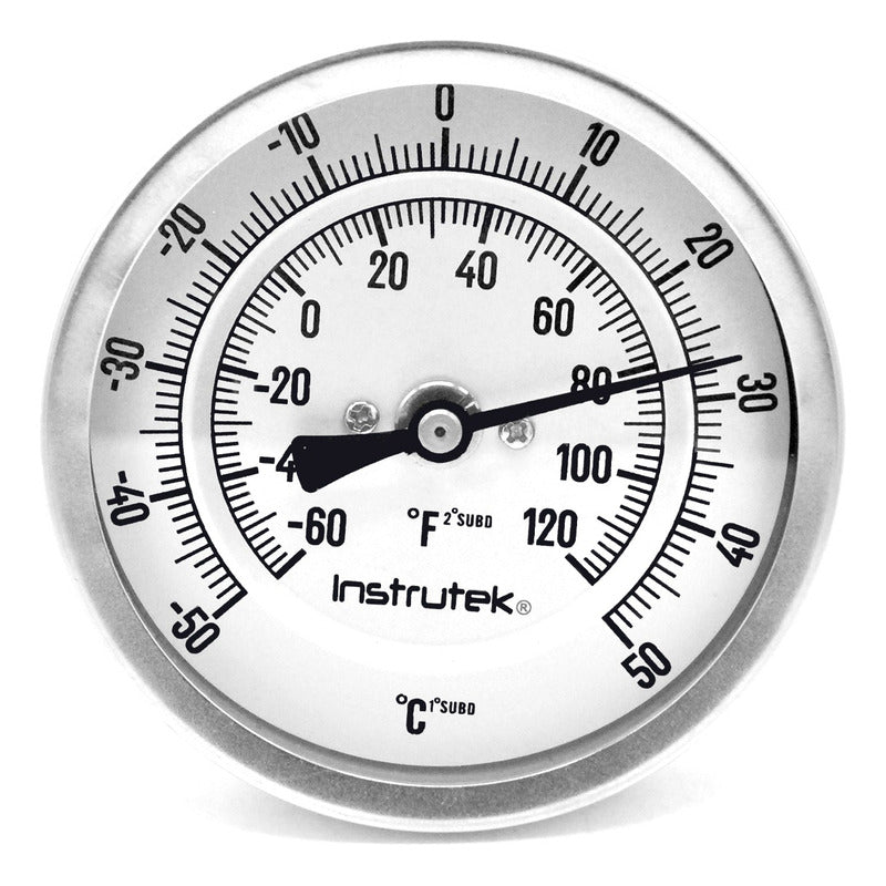 Refrigeration Thermometer 3 INCH -50 TO 50°C 4" Stem 1/2" Thread