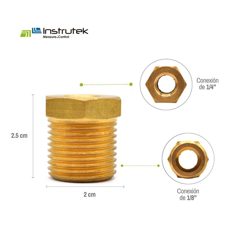 Bushing De Latón 1/8  Ntp Hembra A 1/4  Npt Macho 10 Pz