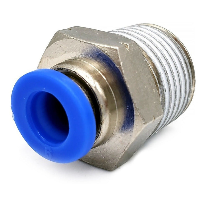 10 Pcs Straight Pneumatic Quick Connector/Fitting 3/8 Npt X 6mm