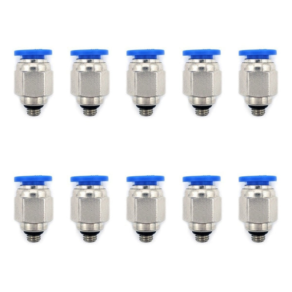 10 Pc Straight Pneumatic Quick Connector / Fitting M5 X 1/4