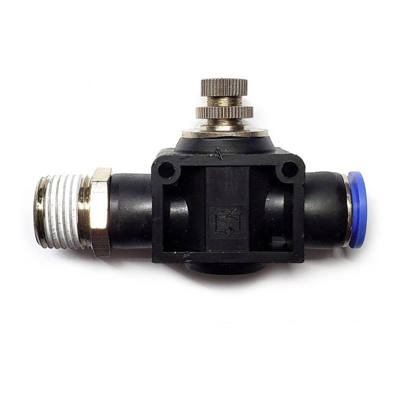 Conector / Regulador Caudal Neumático Recto 1/2 Npt X 1/2