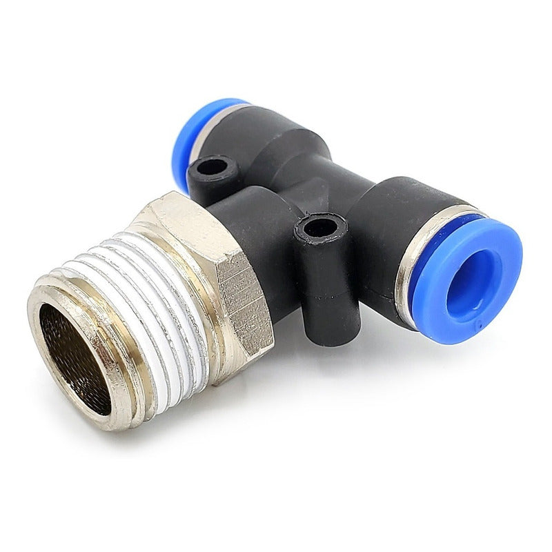 5pz Racor Neumático En Tee 3/8 Npt X 6mm