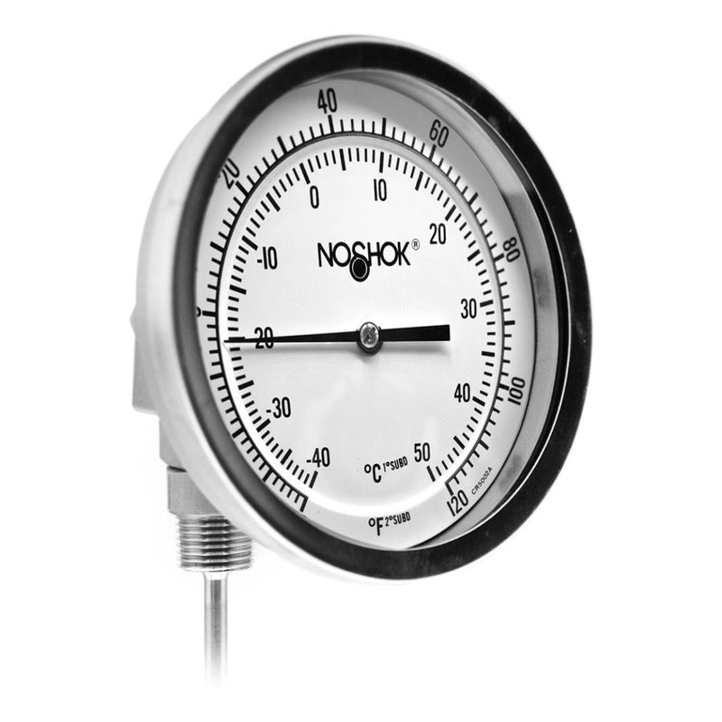 Termómetro Horno 5 PLG 40 A 120°f Vástago 9, Rosca 1/2 Npt