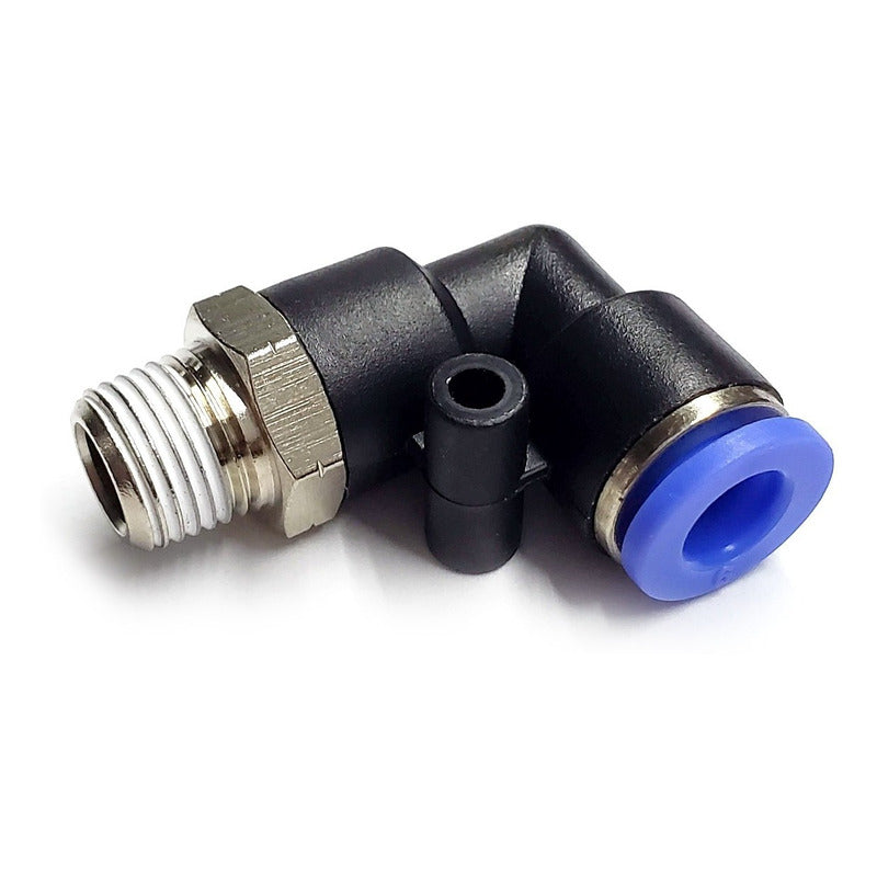 10 Pz De Conector/racor Rápido Neumático Codo 1/8 Npt X 6mm