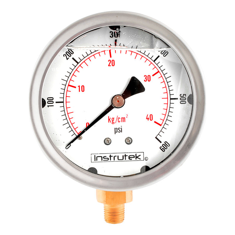 Stainless Steel Glycerin Pressure Gauge 4 IN, 600 Psi (Air, Water)