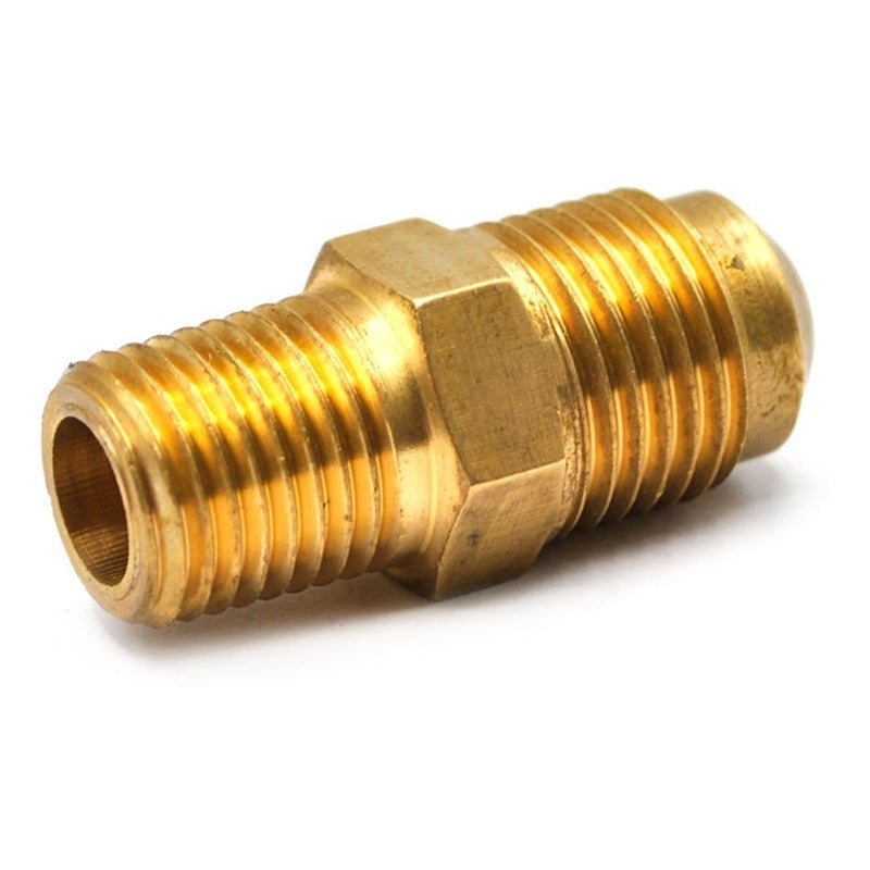 Straight Connector In Golden Brass 1/4 Npt X 3/8 Flare 5 Pz