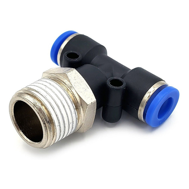 5pz Racor Neumático En Tee 3/8 Npt X 1/4