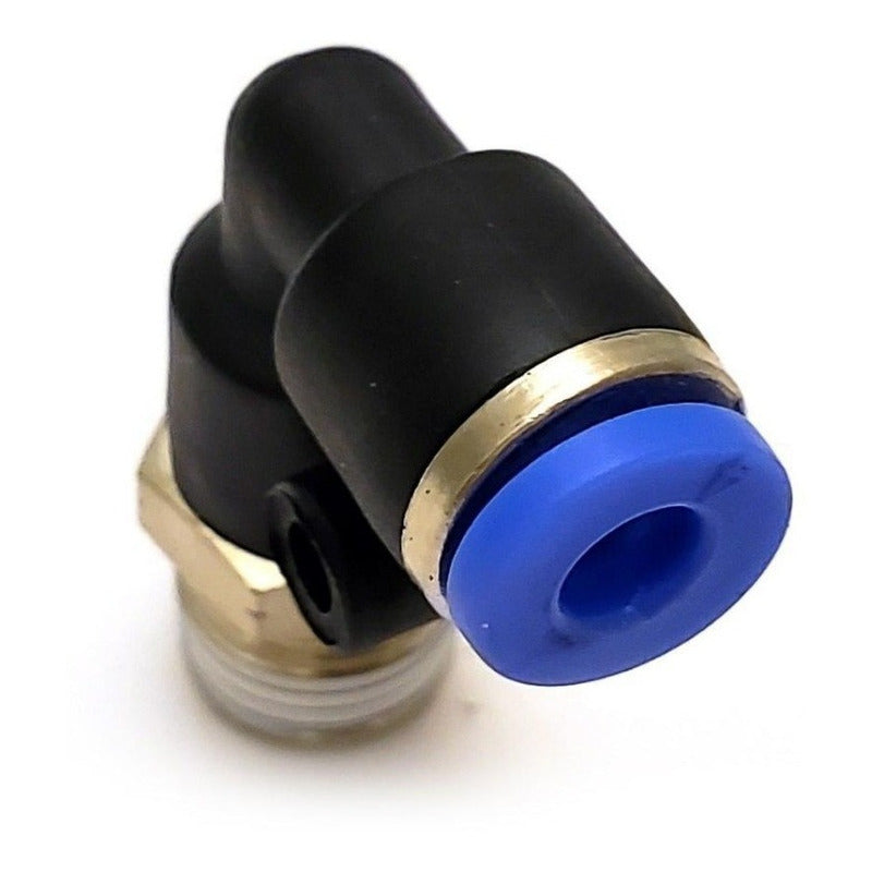 10 Pz De Conector/racor Rápido Neumático Codo 1/8 Npt X 4 Mm