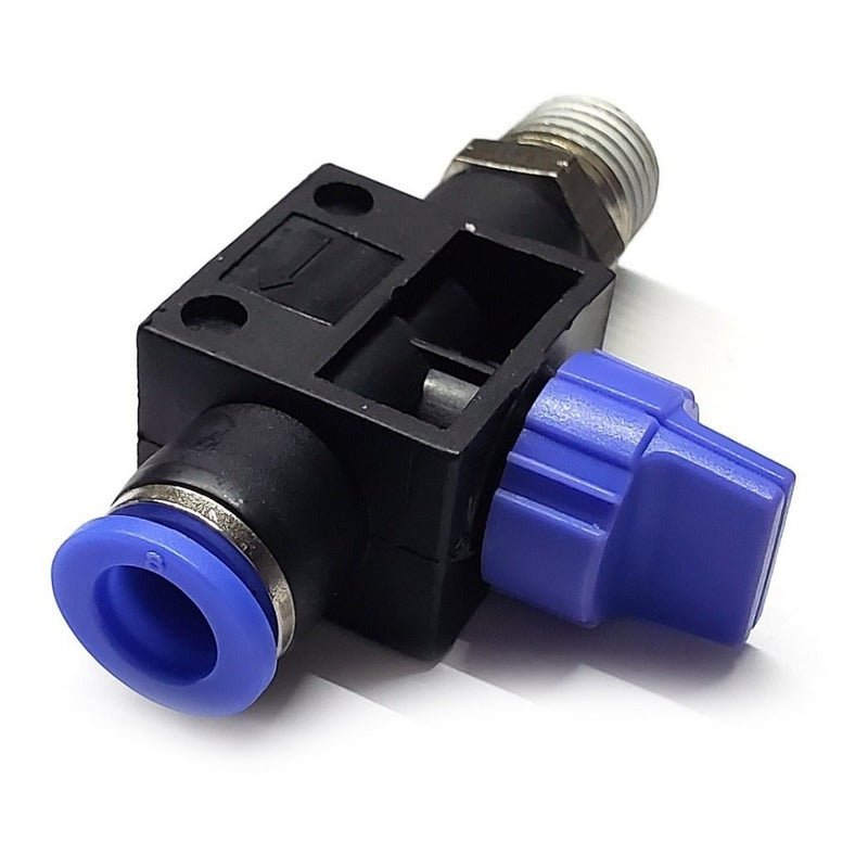 Conector / Válvula De Mano Recta (on-off) 1/4 Npt X 8mm