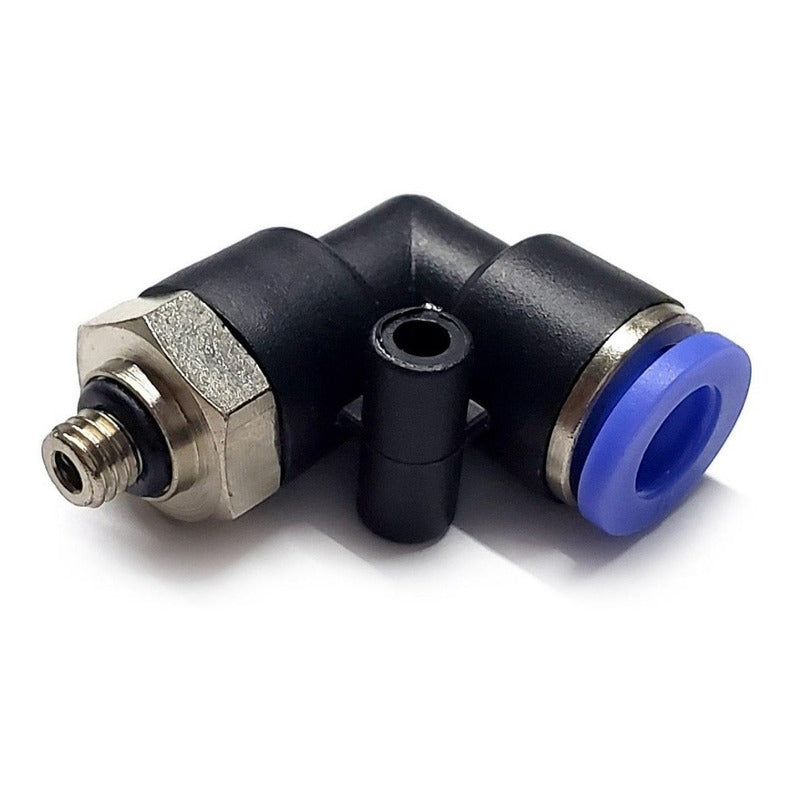 10 Pz De Conector/racor Rápido Neumático Codo M5 X 6 Mm