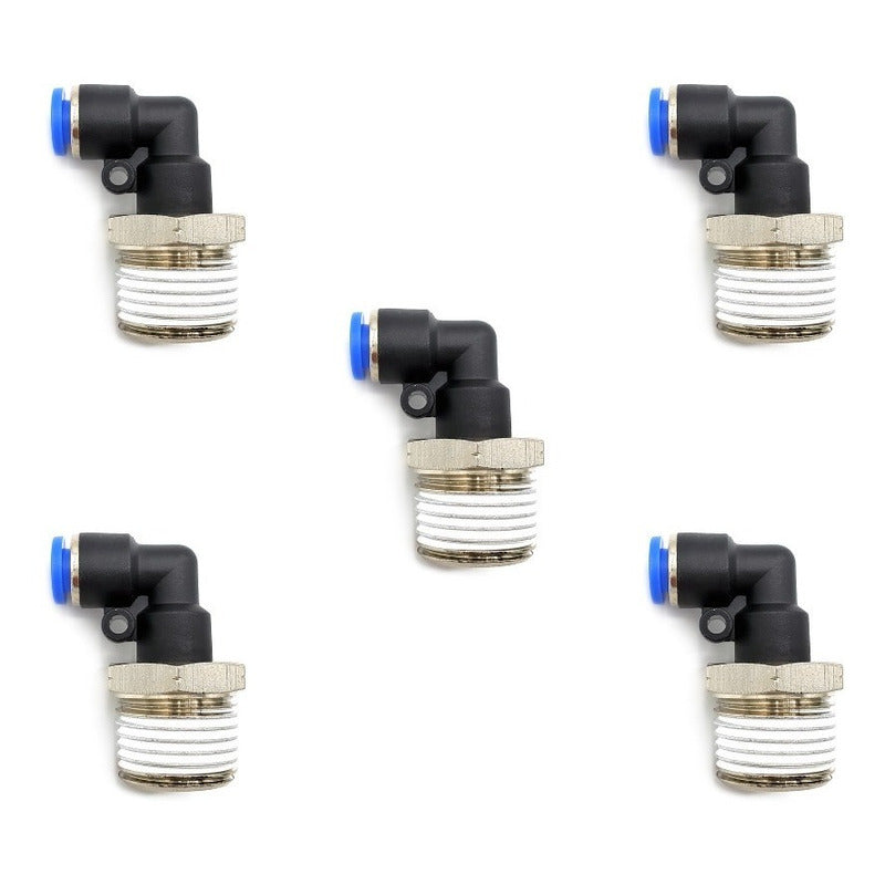 5 Pc of Pneumatic quick connector/fitting Elbow 1/2 Npt X 1/4