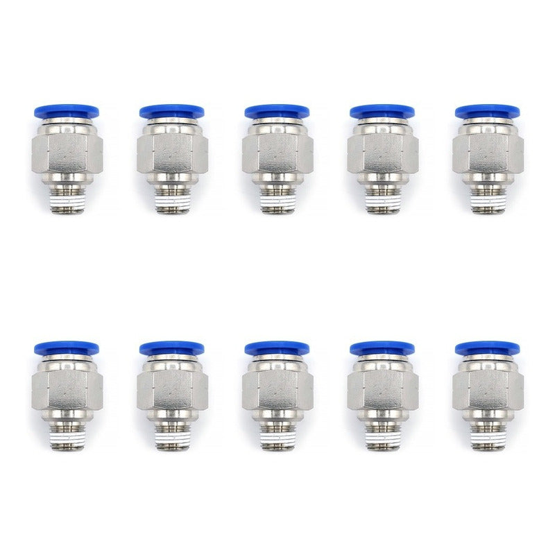 10 Pc Straight Pneumatic Quick Connector / Fitting 1/8 Npt X10mm