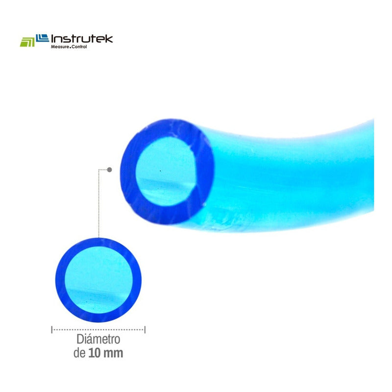 Manguera/tubing Para Aire 10mm Azul Traslúcido 25mts