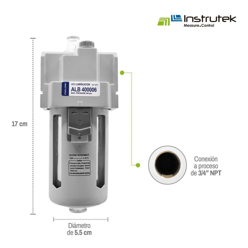 Lubricador De Aire Para Herramientas Neumáticas Conexión 3/4