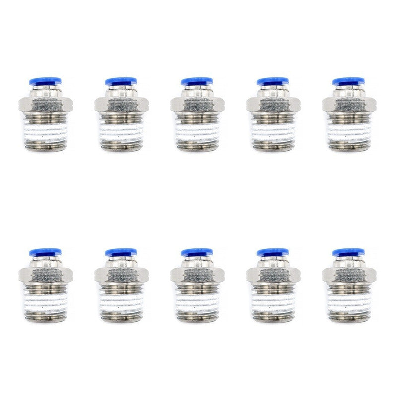 10 Pc of Straight Pneumatic Quick Connector/Fitting 1/4 Npt X 1/8