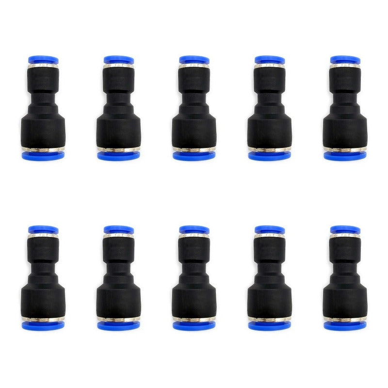 10 Pz Reducción Neumática Recta 3/8 A 1/4