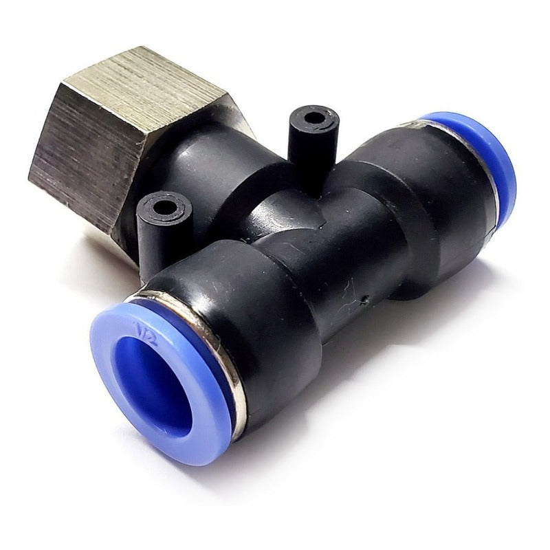 5pz Racor Rápido Neumático En Tee 1/2 Npt Hembra X 1/2 Mang.